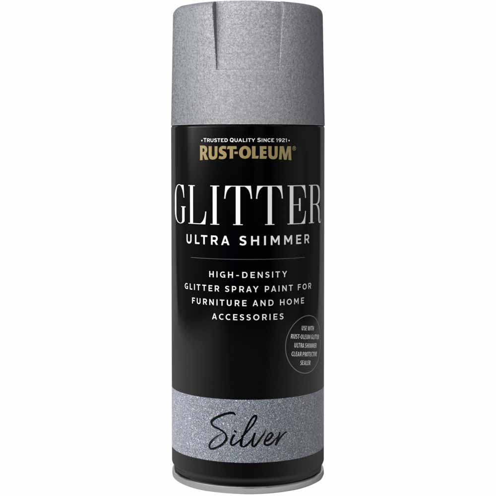 Rust-Oleum Silver Glitter Ultra Shimmer Spray Paint 400ml Image 1