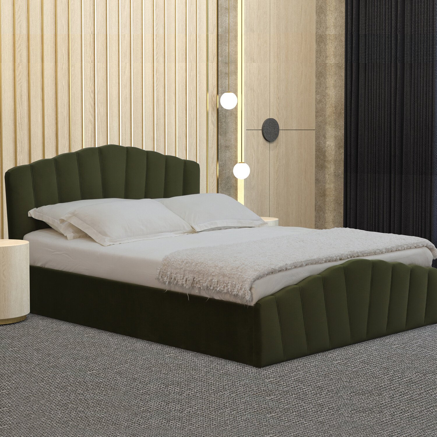 Lottie Ottoman Bed - Green / King Image 1