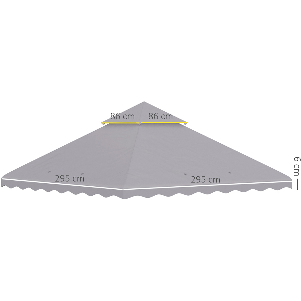 Outsunny 3 x 3m 2 Tier Light Grey Gazebo Canopy Replacement Cover Image 8