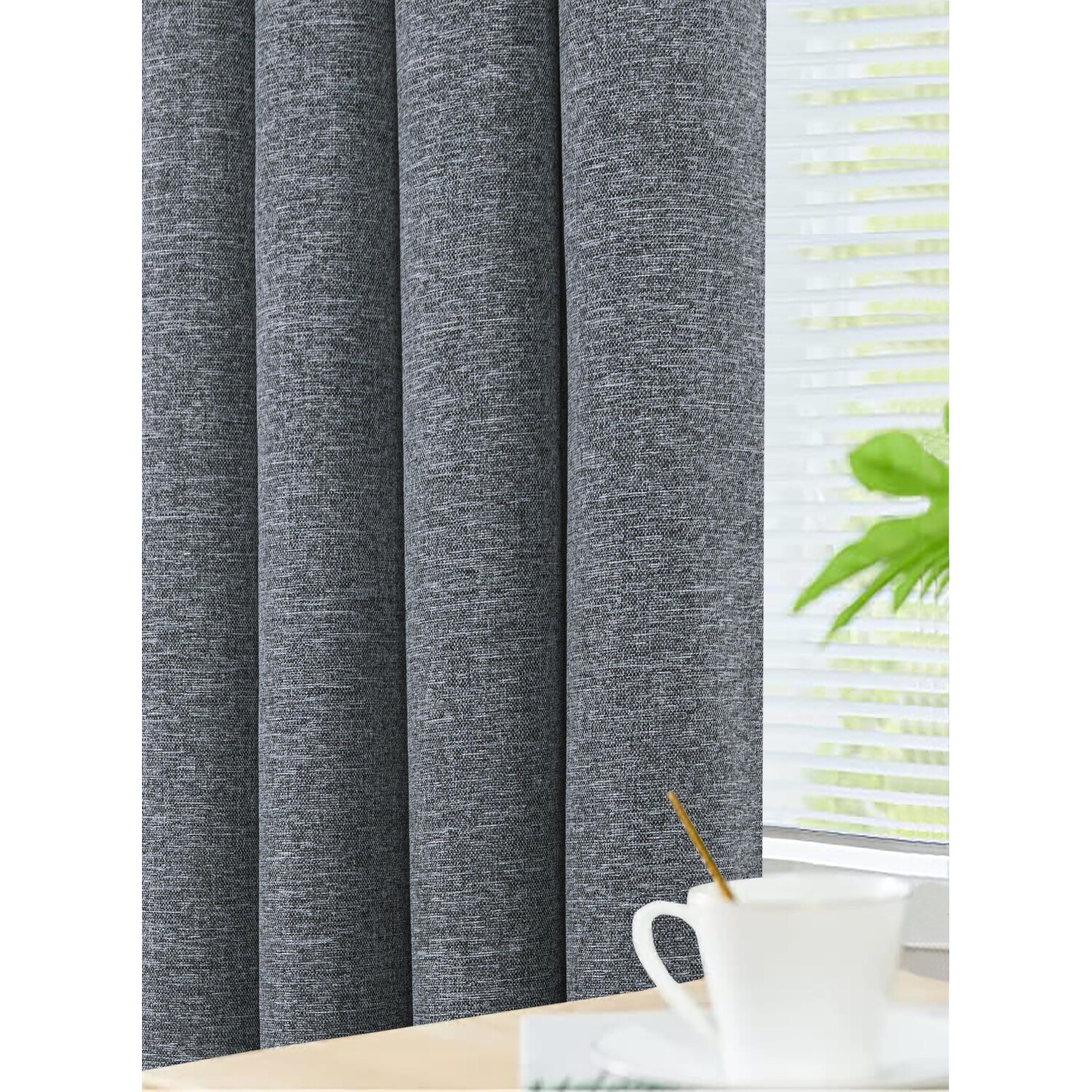 Divante Dusk Blackout Thermal Curtains - Charcoal / 168cm / 137cm Image 4