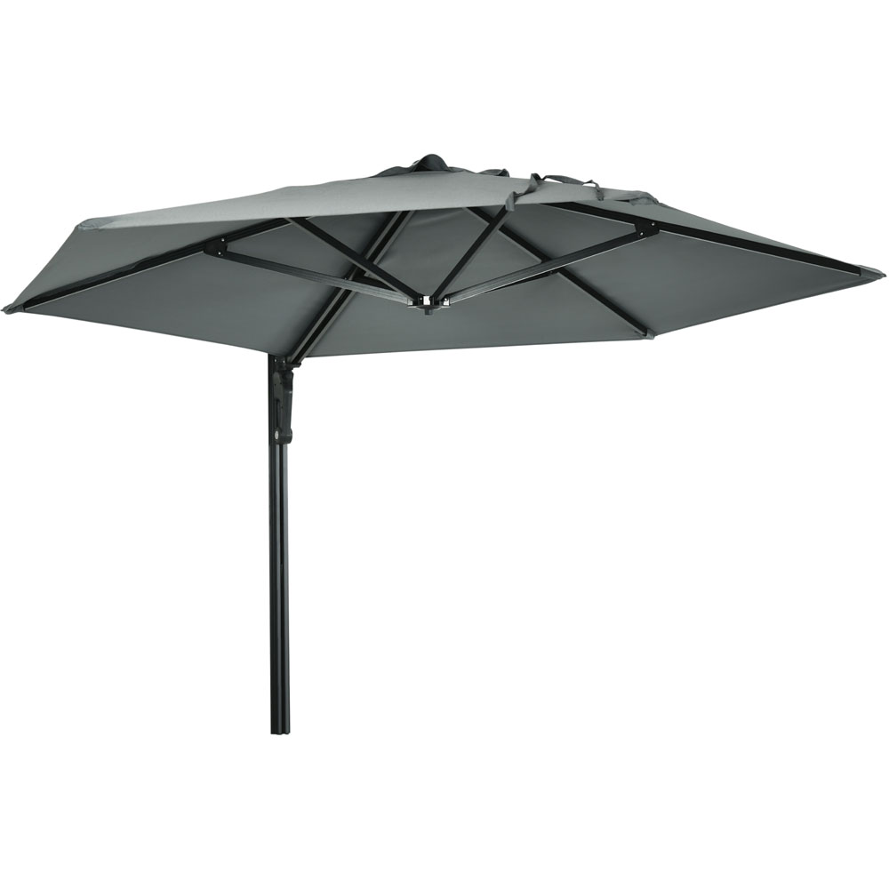 Outsunny Grey Wall-Mounted Parasol 2.5m Image 1