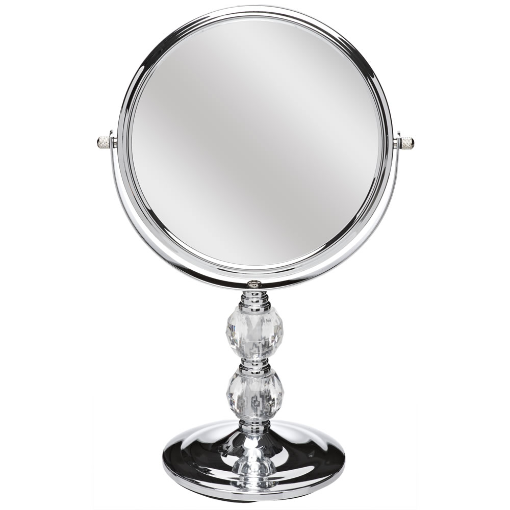 Wilko Free Standing Mirror Chrome and Crystal Effect Image
