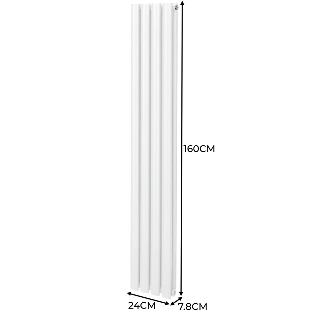 Monster Shop 2797BTU White Oval Column Radiator and Valves 1600 x 240mm Image 5