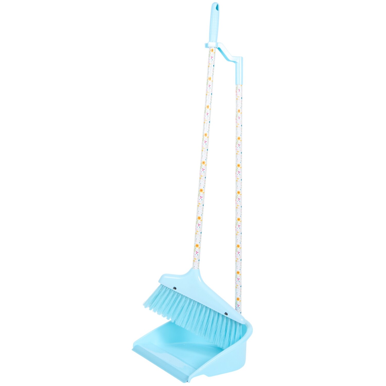 In Bloom Long Handle Dust Pan and Brush Blue Image 3
