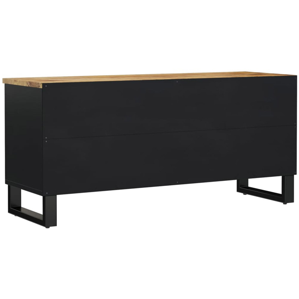 vidaXL Single Drawer 4 Shelf Light Brown Solid Mango Wood TV Cabinet Image 5
