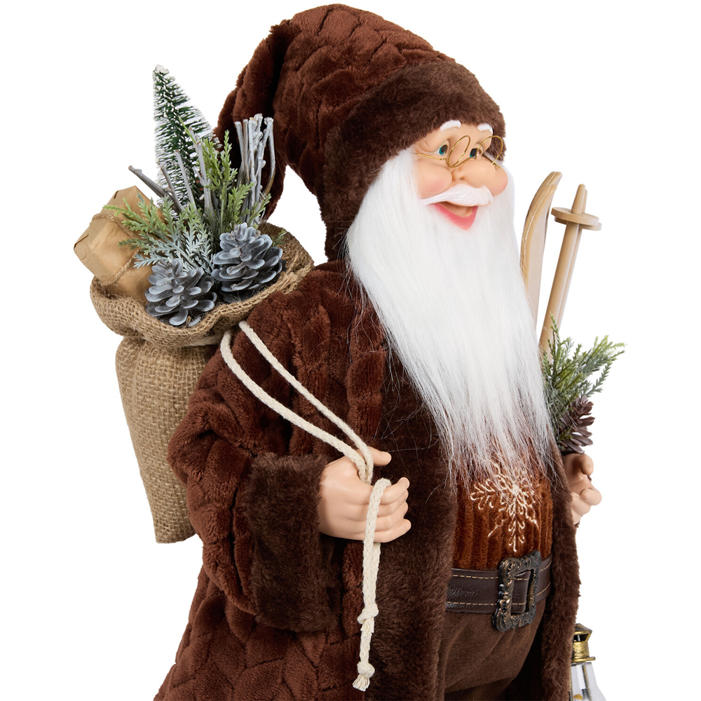 Hazel Fur Standing Santa Decoration Image 3