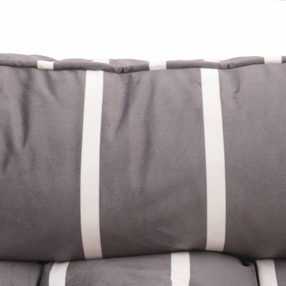 Rosewood Grey Velvet Stripes Dog Bed Small Image 5