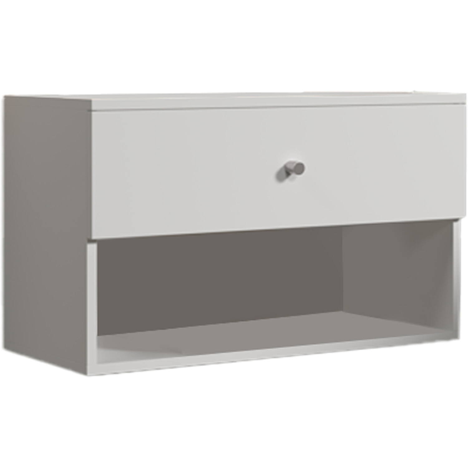 Wall Hanging Cube Bedside Table Matt White Image 2