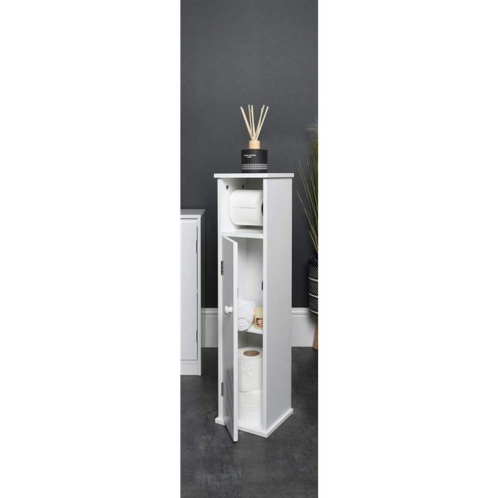 Missouri Geometric Design Single Door Narrow Toilet Roll Cabinet Image 3
