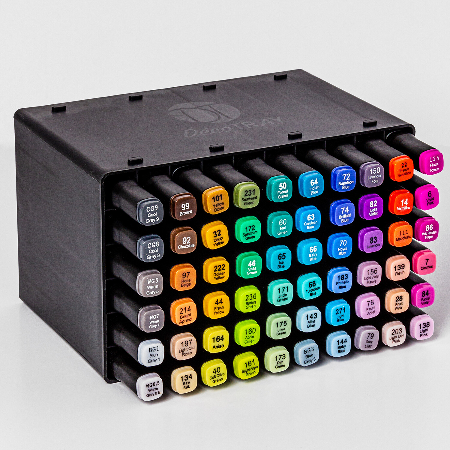 Deco Time Single Twin Markers with Stackable Tray 60 Pack in Assorted styles Image 2