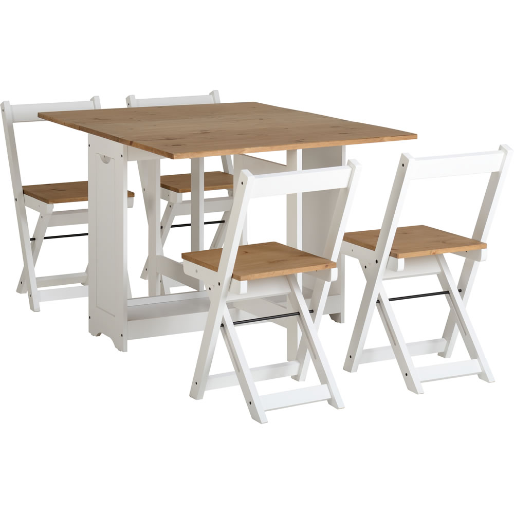 Santos Pine and White Butterfly Dining Set Image 1