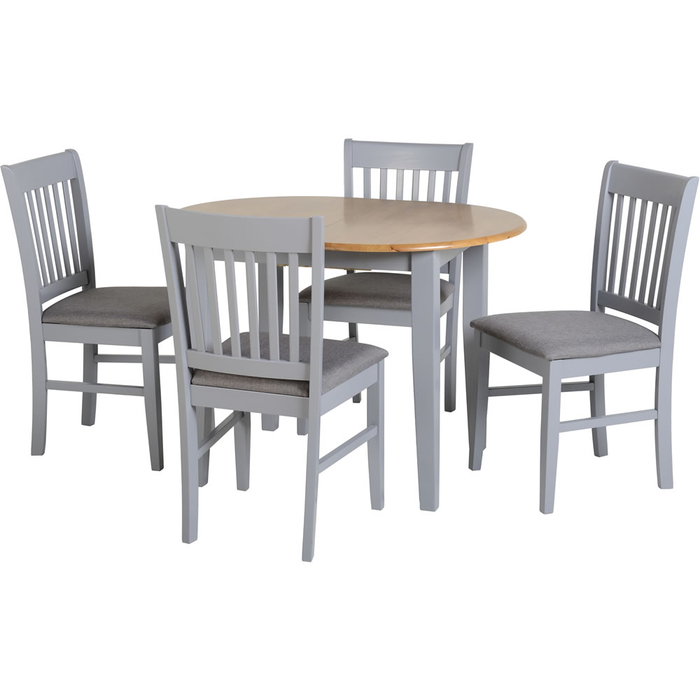 Oxford Grey Extending Dining Set with 4 Chairs Image