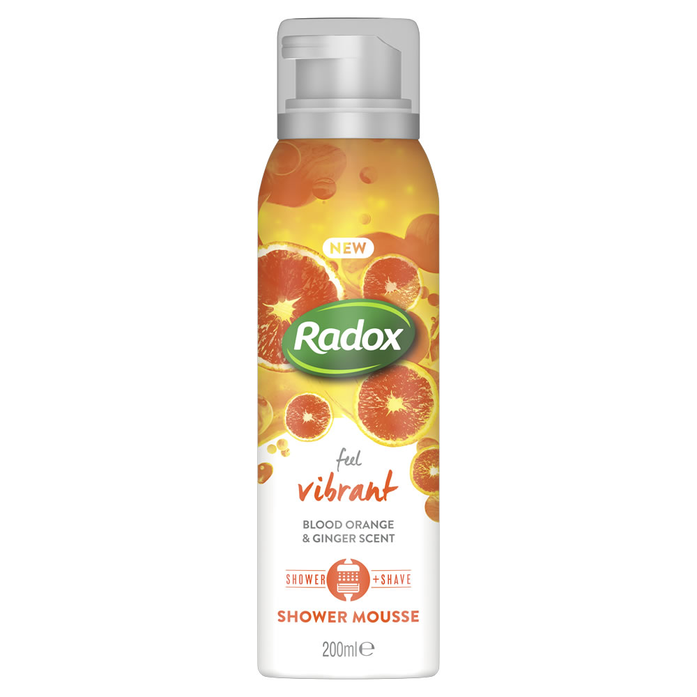 Radox Feel Vibrant Blood Orange & Ginger Shower Mousse 200ml Image