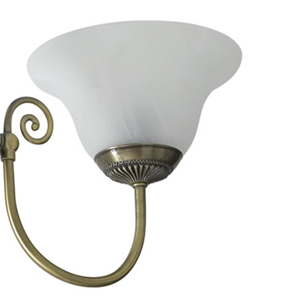 Wilko York 3 Arm Antique Brass Effect Ceiling Light with Frosted Glass Shades Image 4