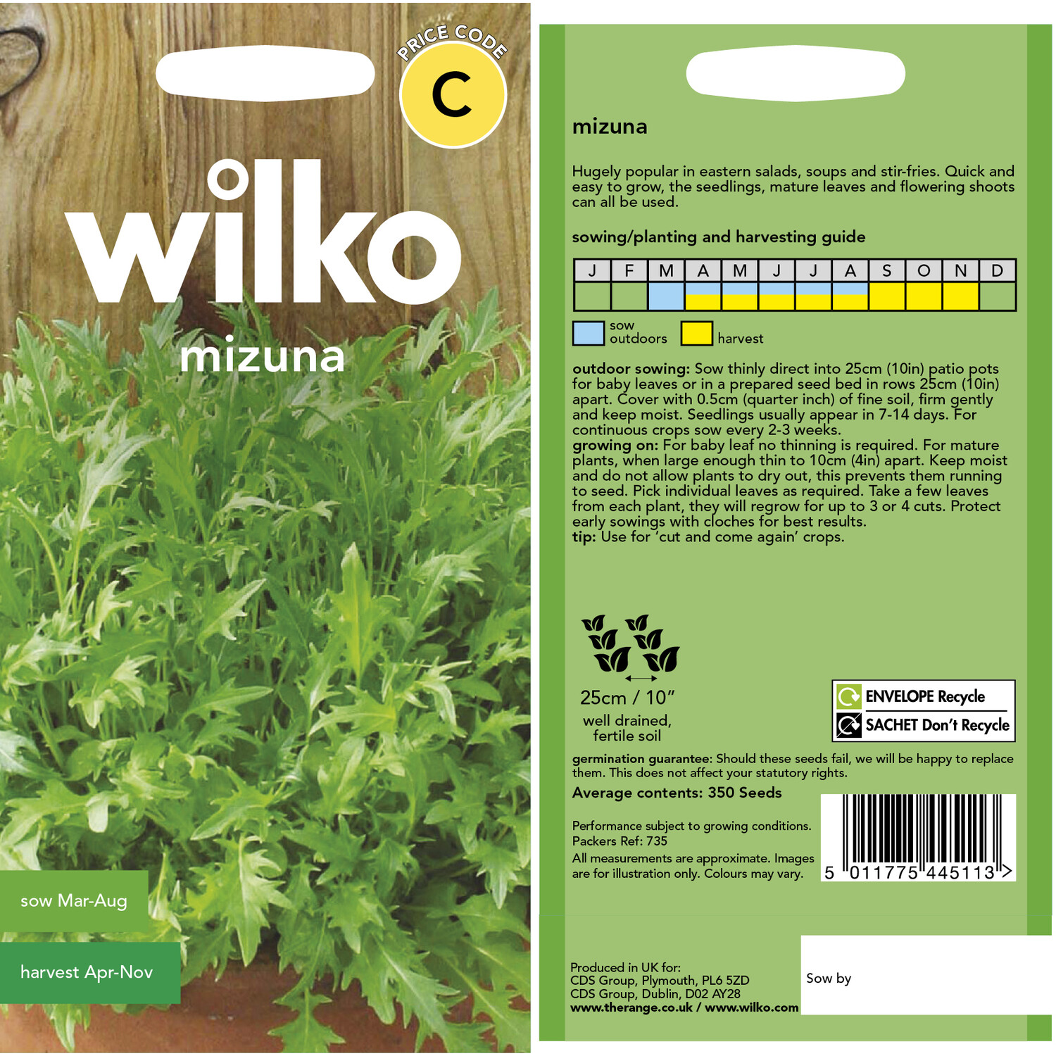 Wilko Mizuna Seeds Image 3