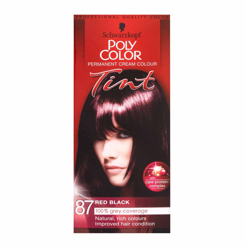 Schwarzkopf Poly Color Red Black 87 Permanent Hair  Dye Image