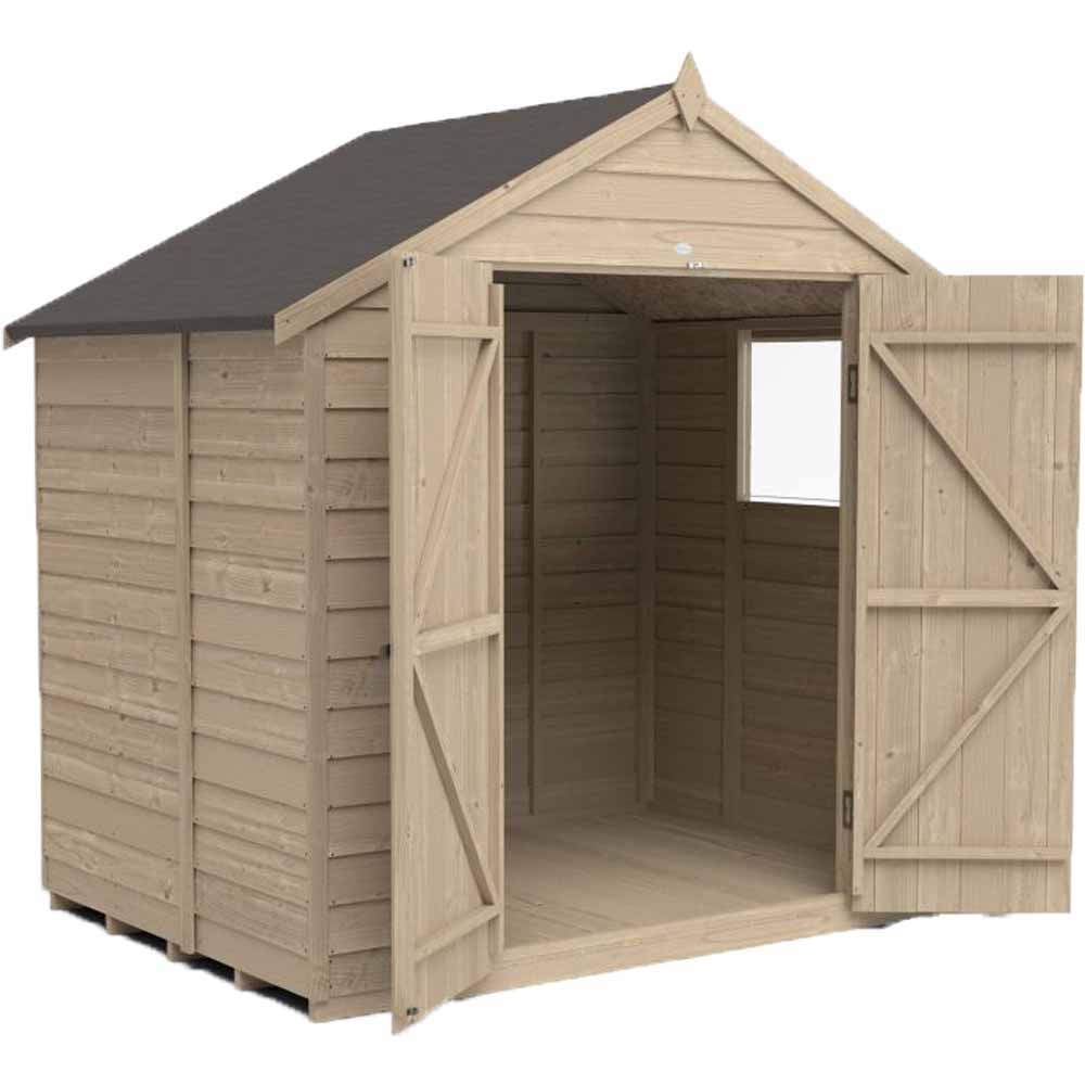 Forest Garden 7 x 5ft Double Door Overlap Pressure Treated Apex Shed Image 7