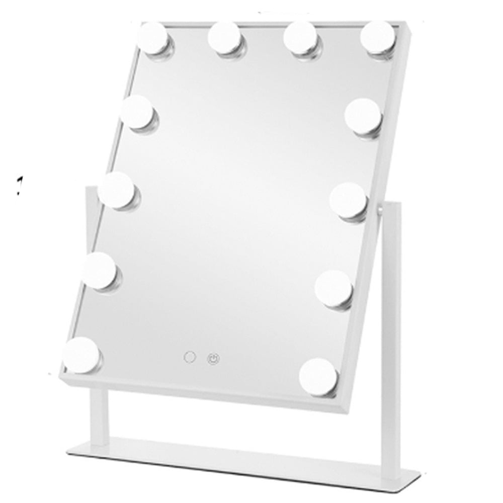 Living and Home White LED Large Rectangular Makeup Mirror 48 x 36cm Image 1