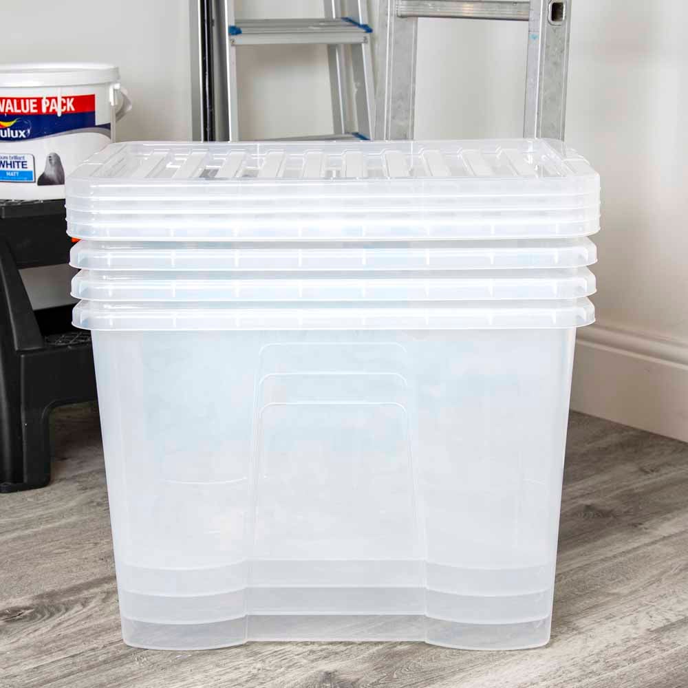 Wham 80L Storage Crystal Box and Lid 4 Pack Image 6