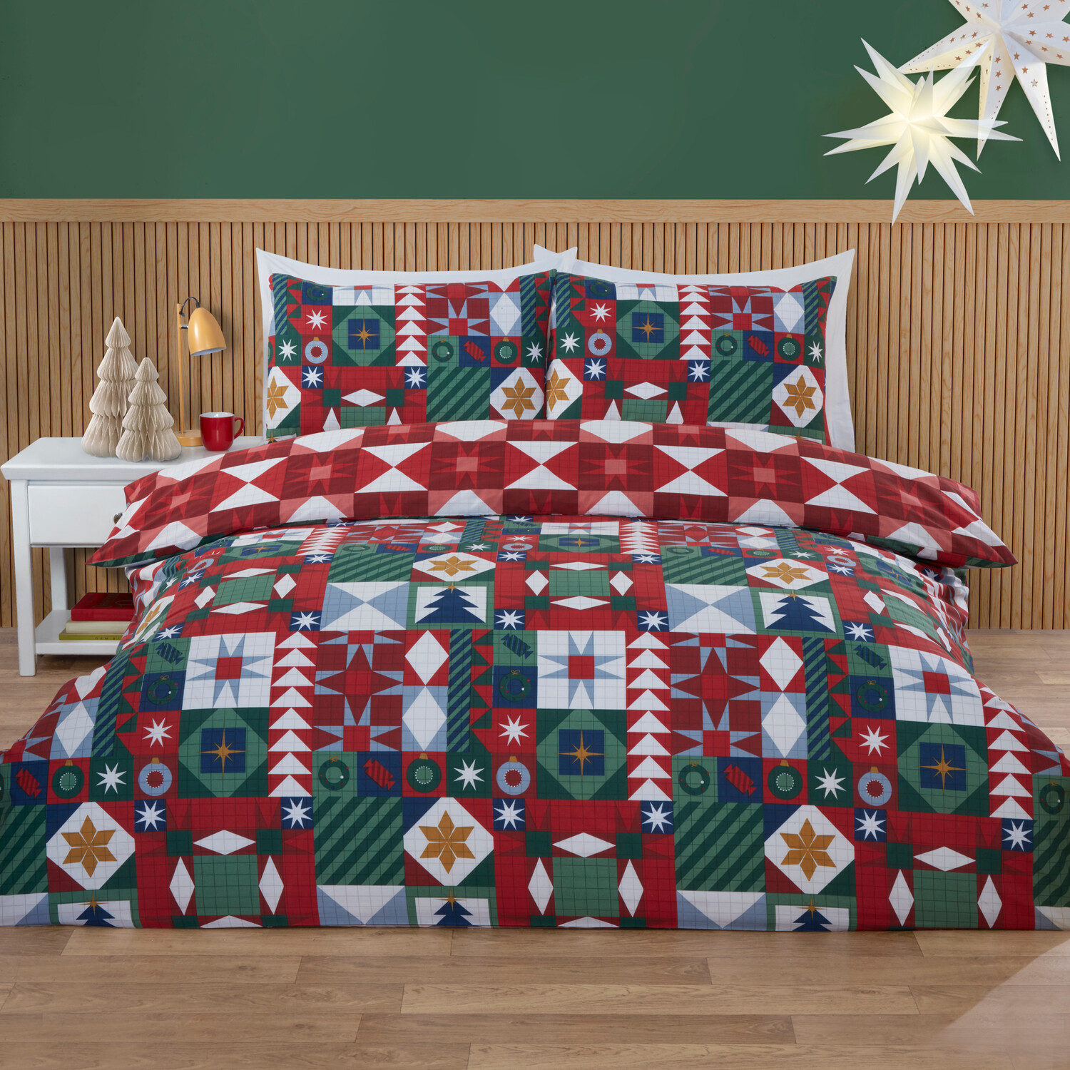 Novie Patchwork Duvet Set Multicolour King Image 1