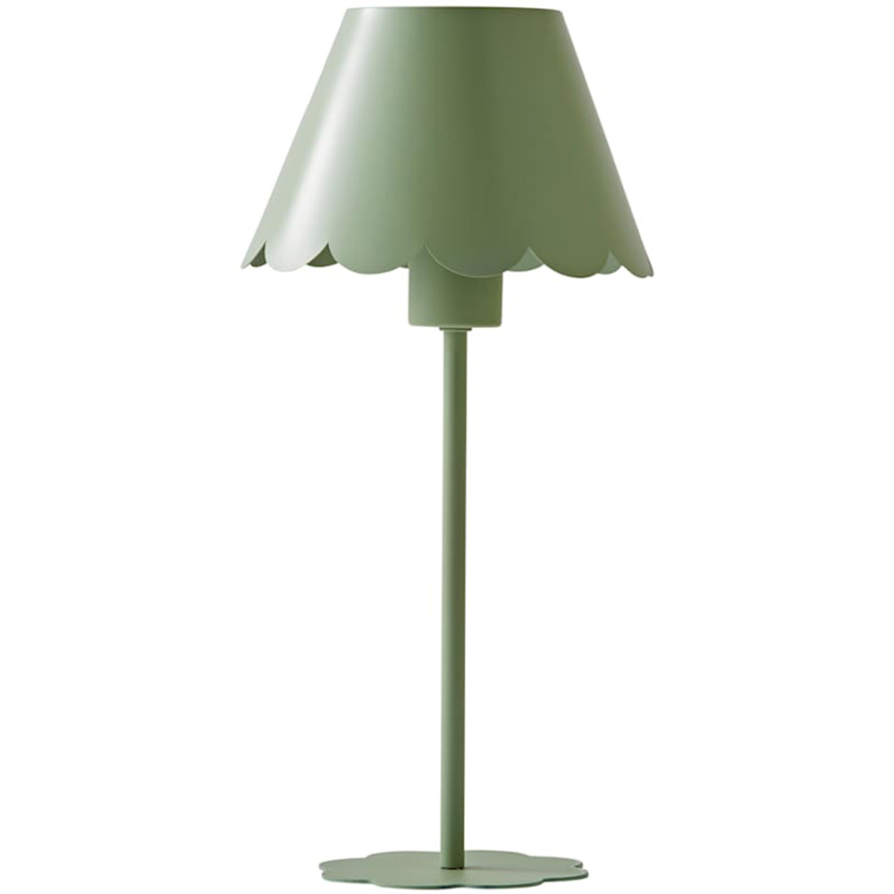 ValueLights Hattie Green Scallop Rechargeable Table Lamp Image 1