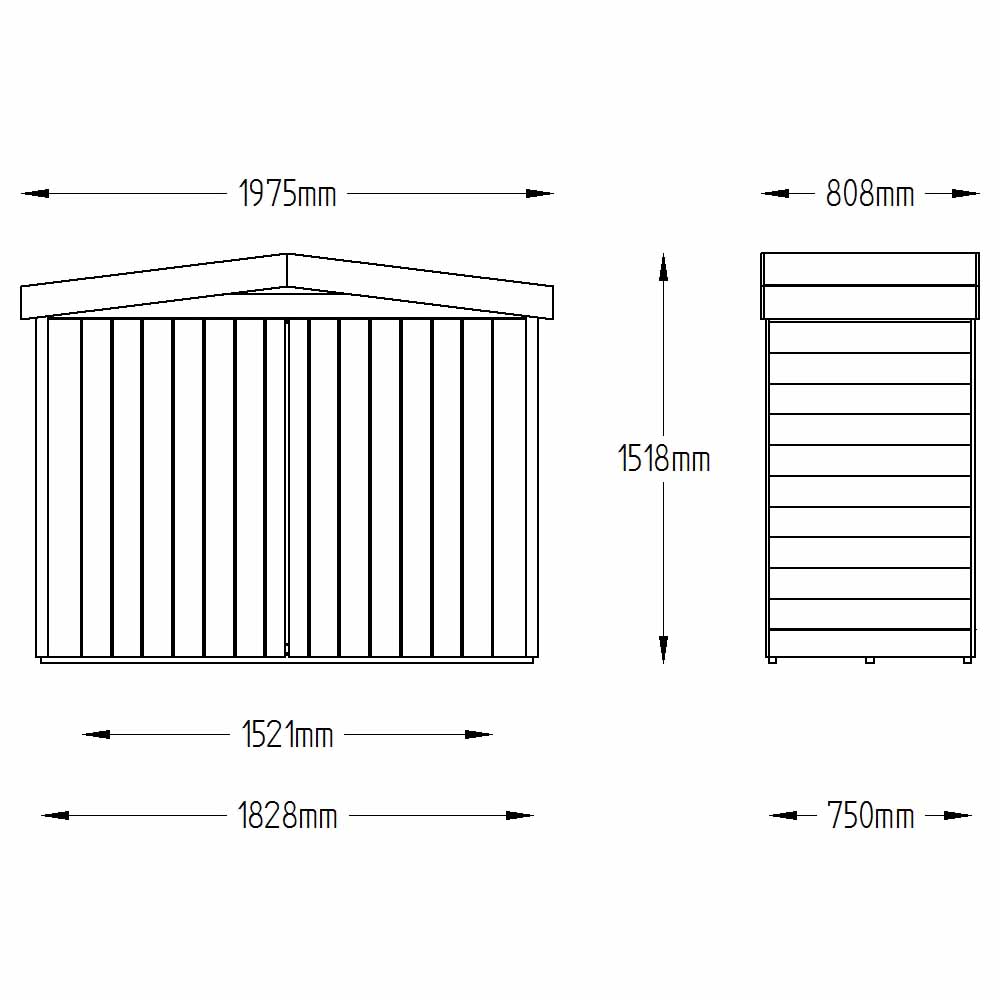 Forest Garden 3 x 6ft Double Door Large Apex Outdoor Store Image 2