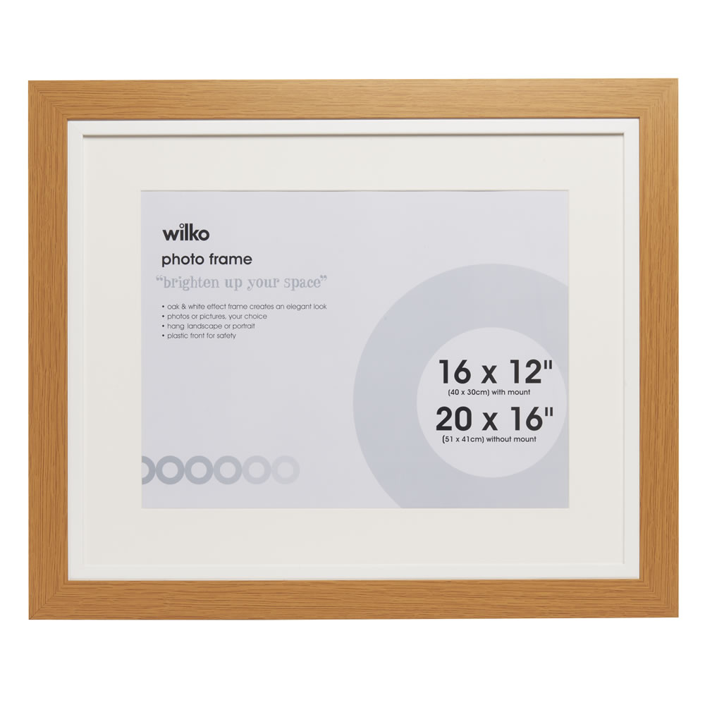 Wilko Oak Effect Photo Frame 20 x 16 Inch Wilko