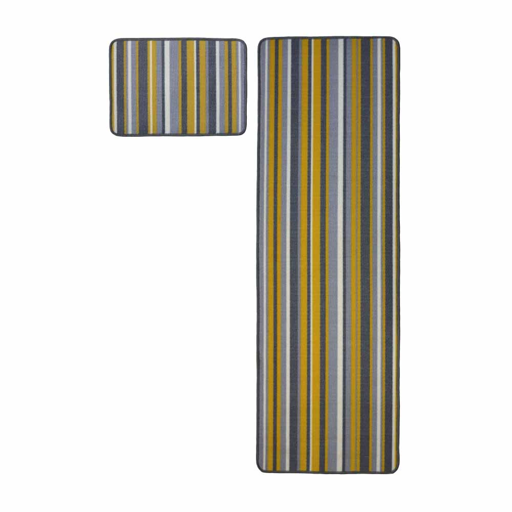 Striped Runner & Doormat Yellow 57/150 Image 1
