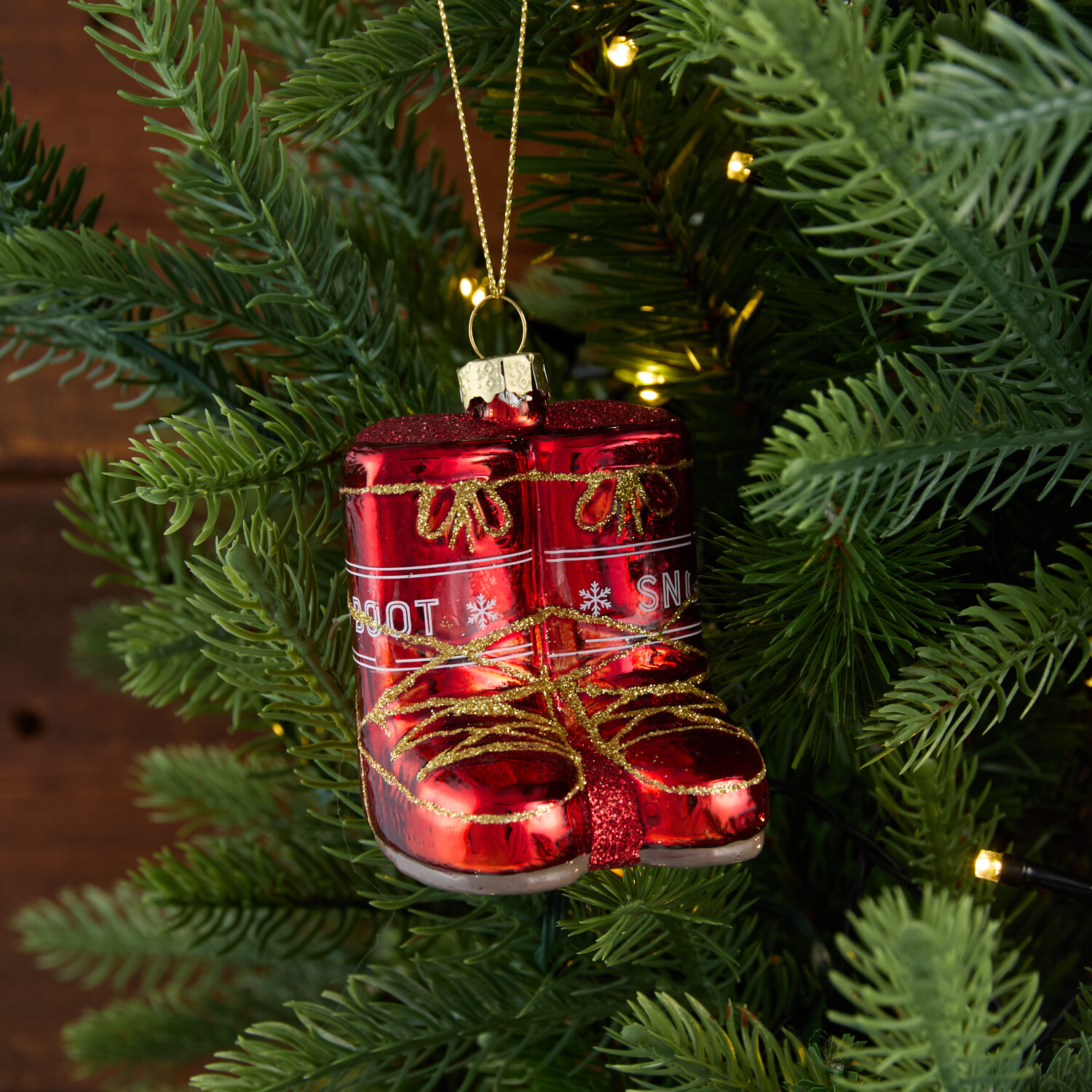 Glass Mitten or Boots Hanging Decoration Image 5