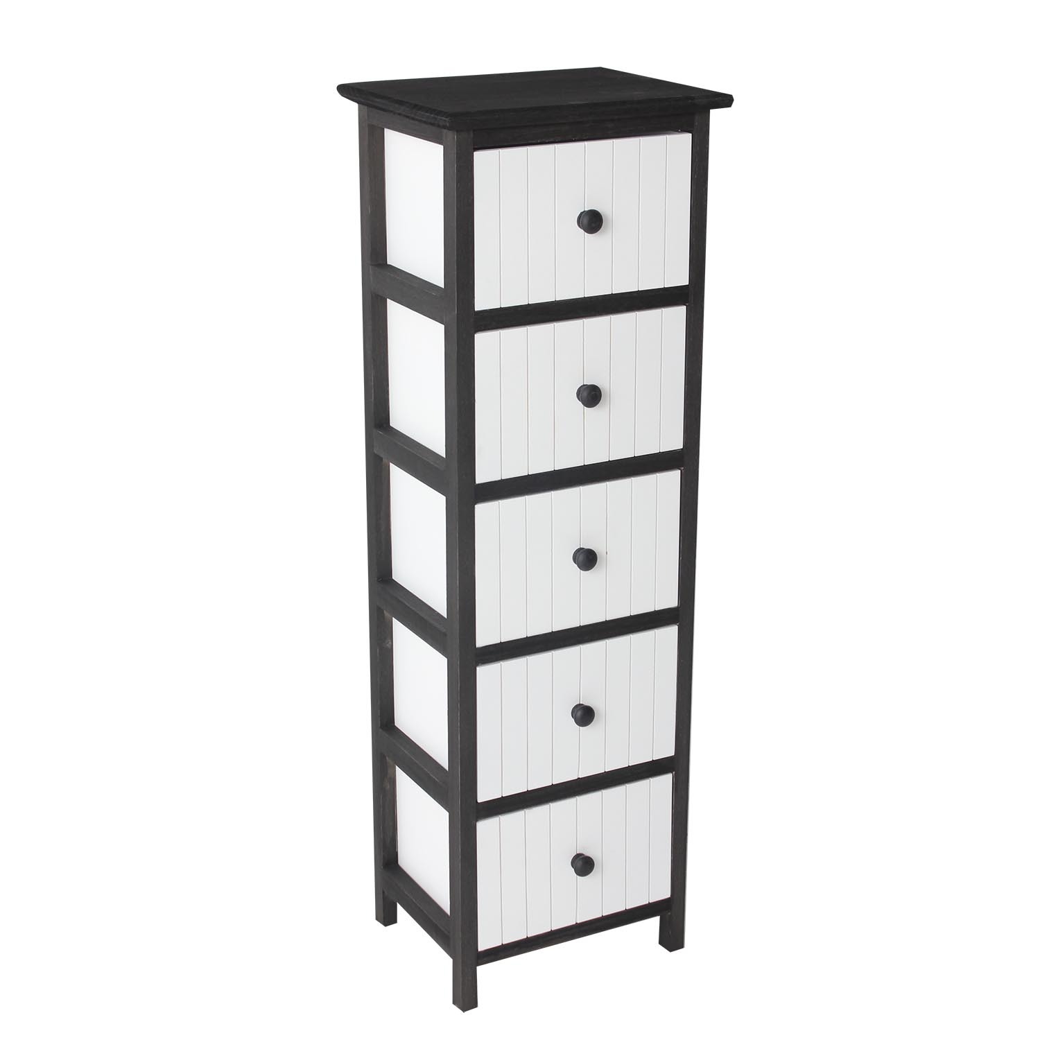 Moscow 5-Drawer Storage Unit - Black & White Image 3