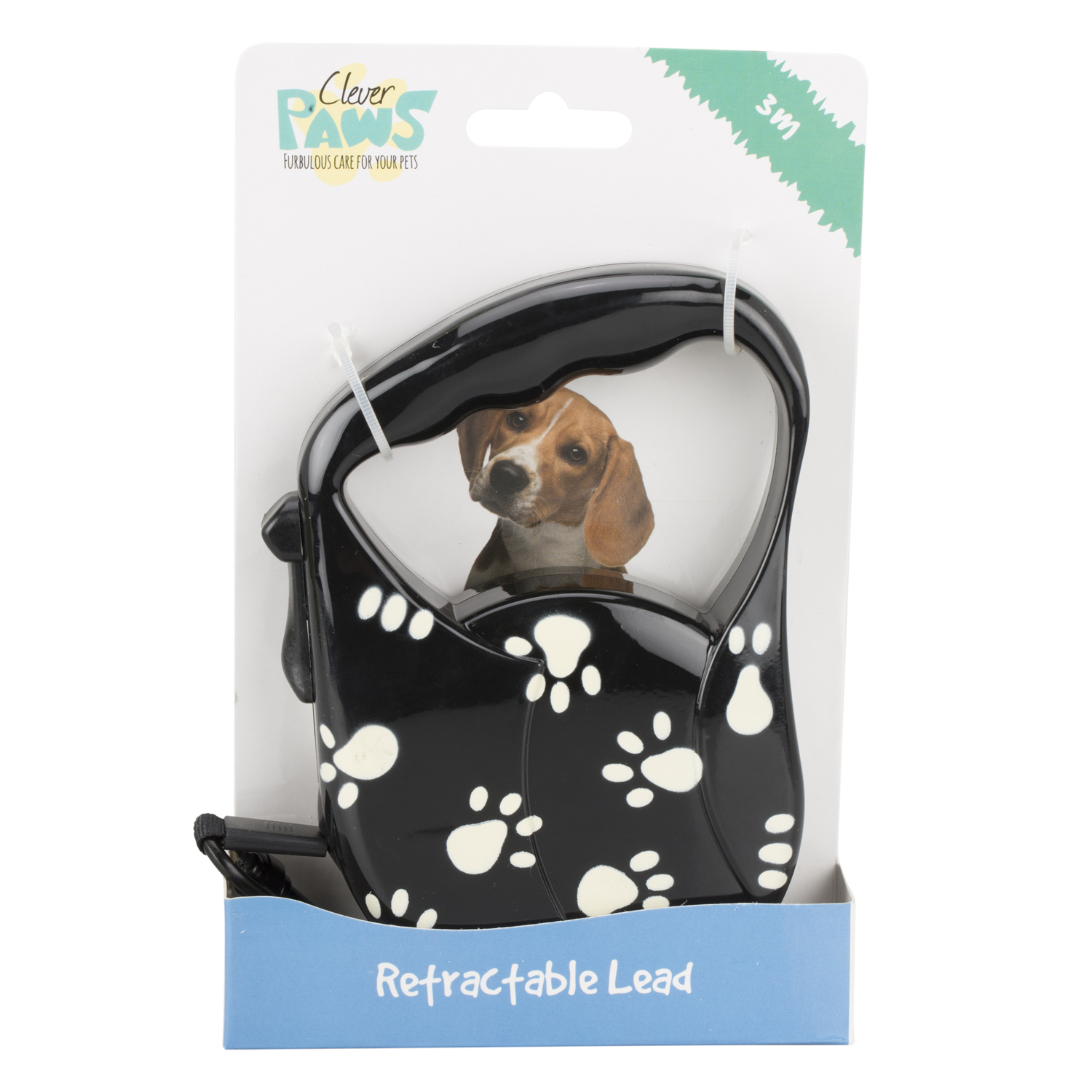 Clever Paws Paw Print Retractable Lead 3m Image 3