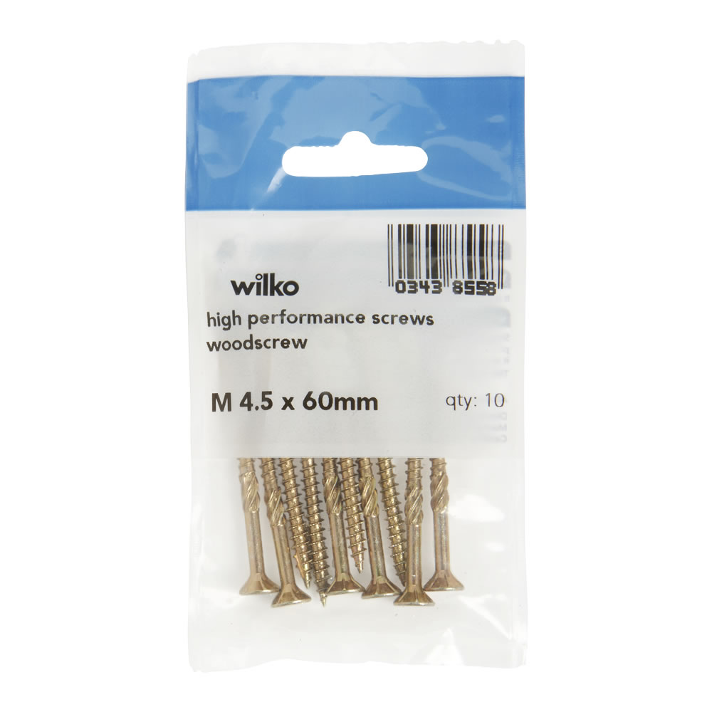 Wilko M4.5 60mm High Performance Wood Screws 10 Pack Image 2