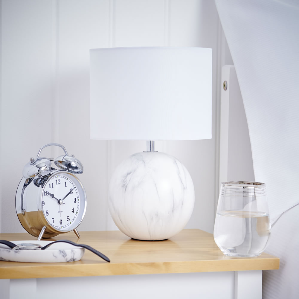 Wilko Small Marble Effect Lamp Image 6