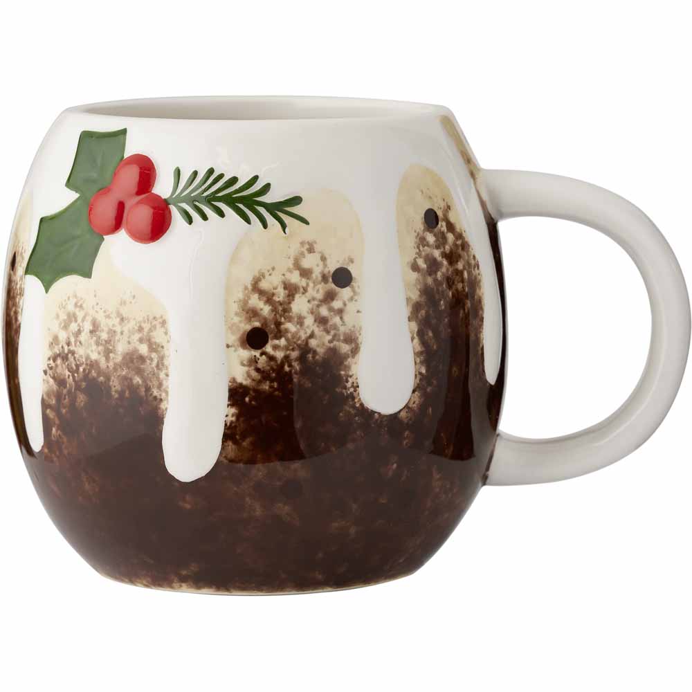 Wilko Ceramic Christmas Pudding 3D Novelty Mug | Wilko
