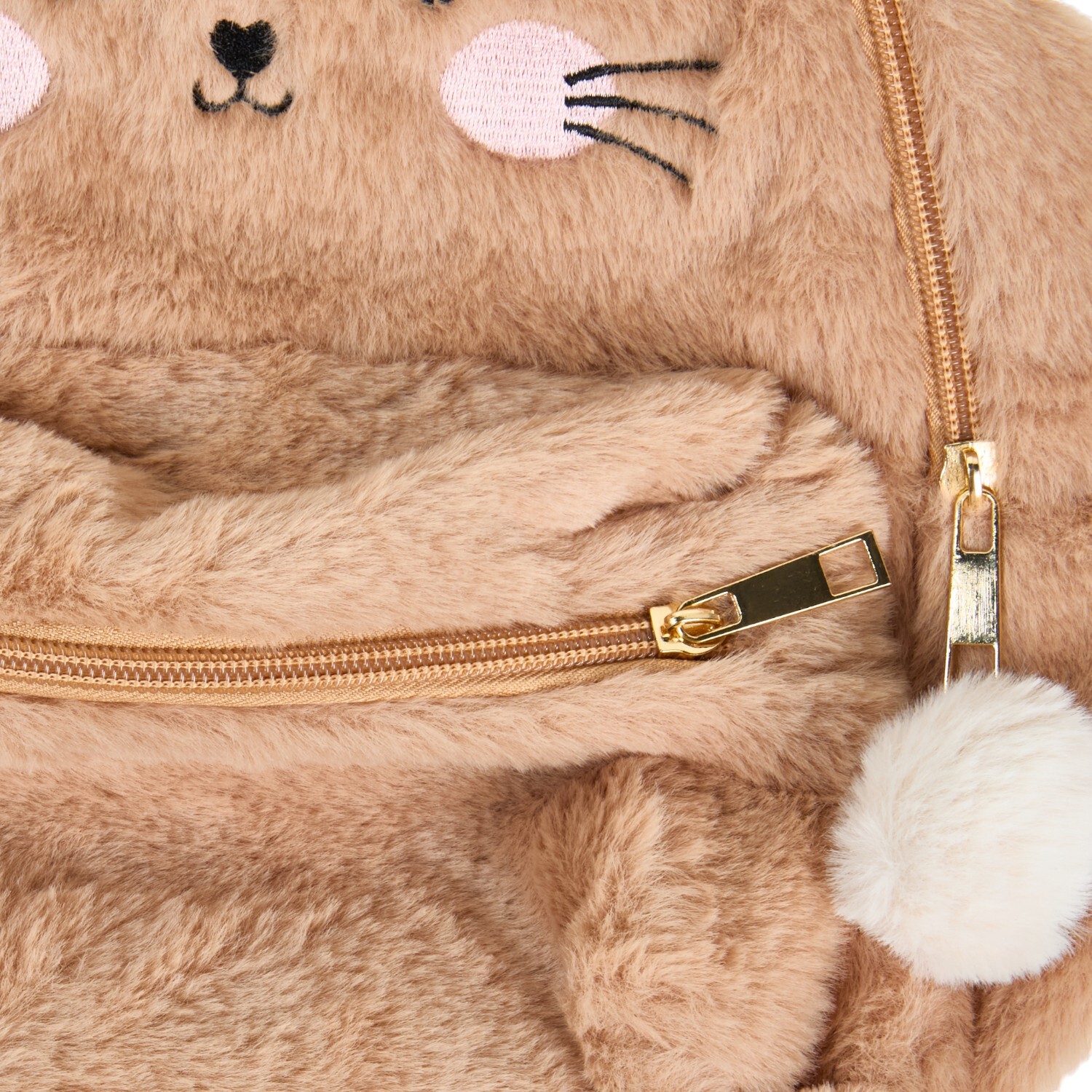 Spring Bunny Fluffy Backpack Brown Image 3