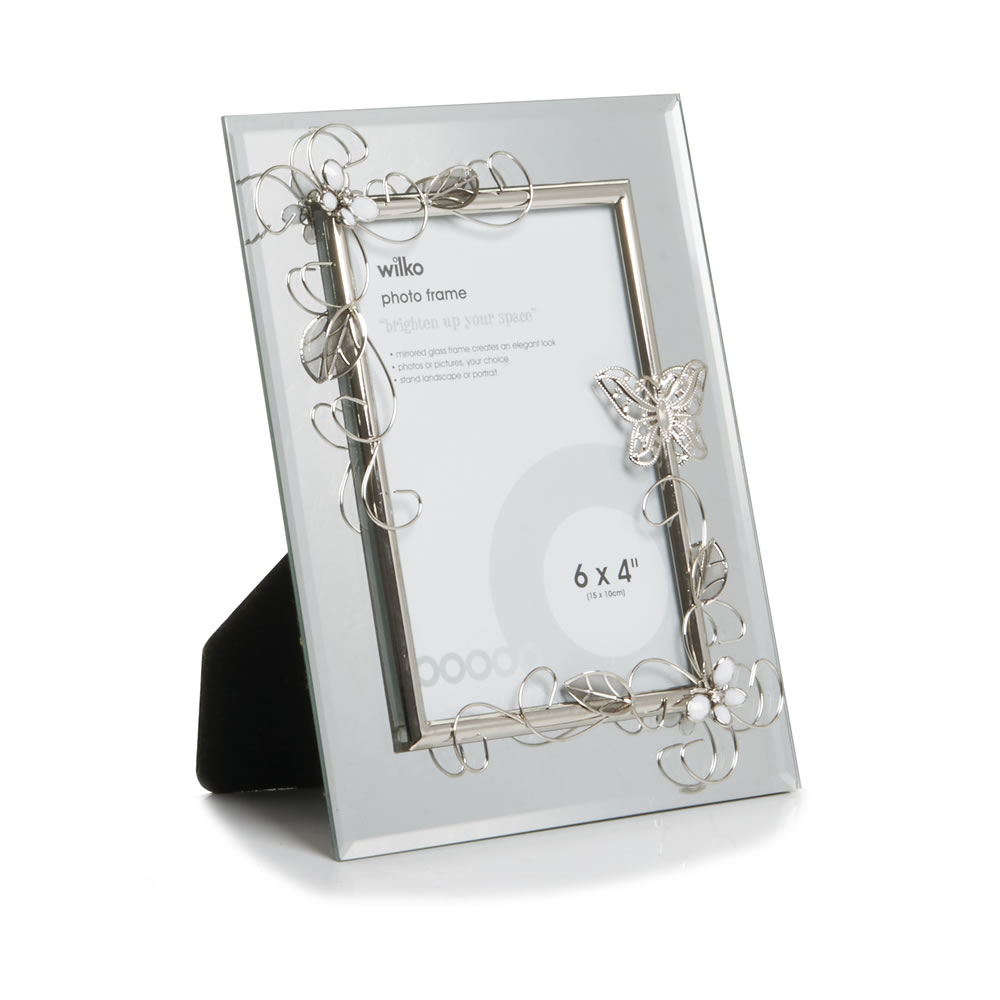 Wilko Silver Butterfly Detail Photo Frame 6 x 4 Inch Image 2