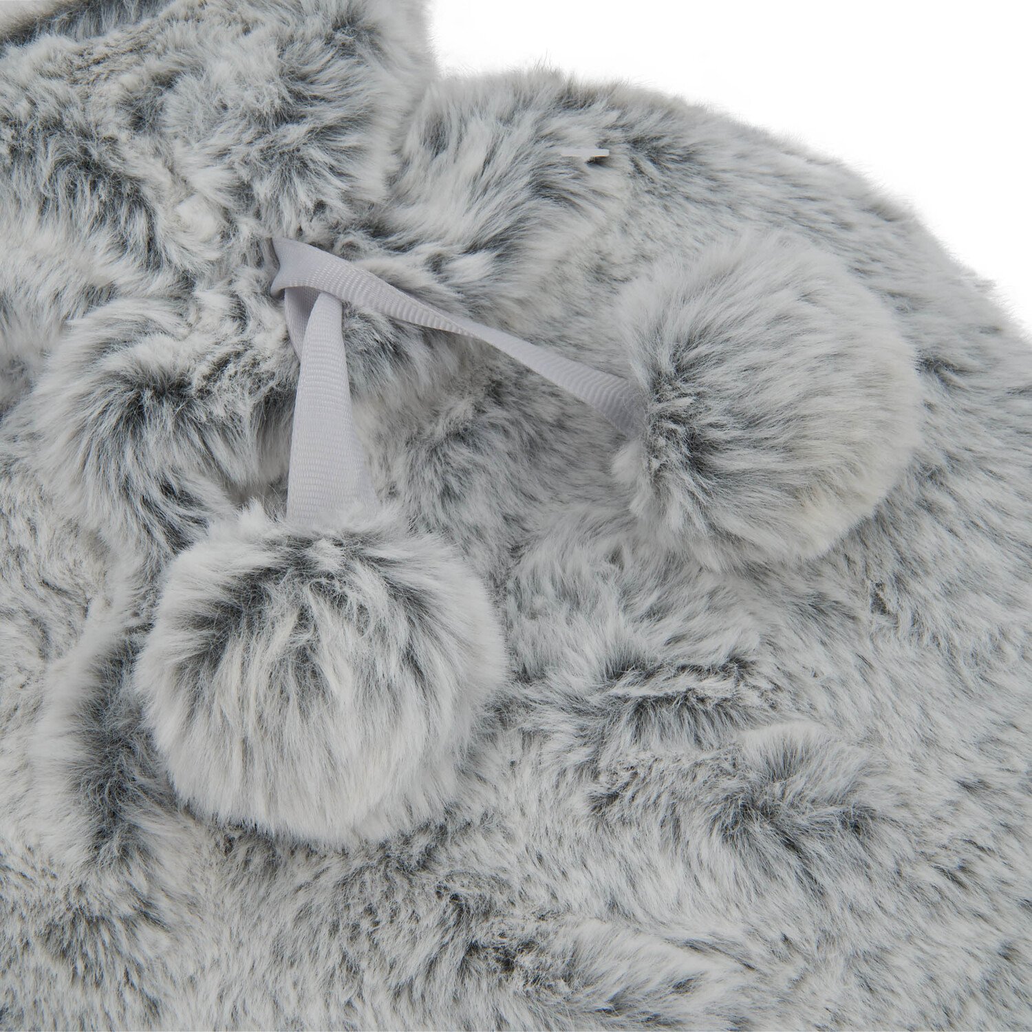 Tipped Fur Hot Water Bottle - Grey Image 2