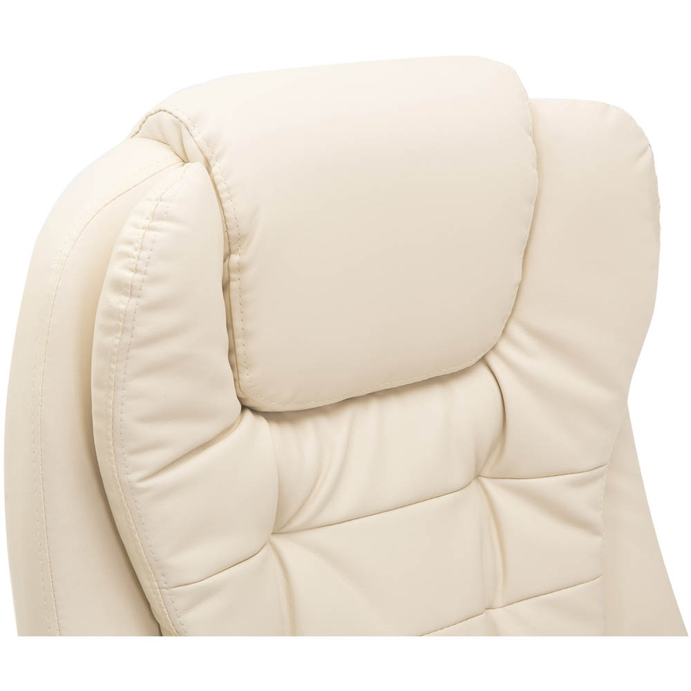 Portland Cream Faux Leather Swivel Office Chair Image 6