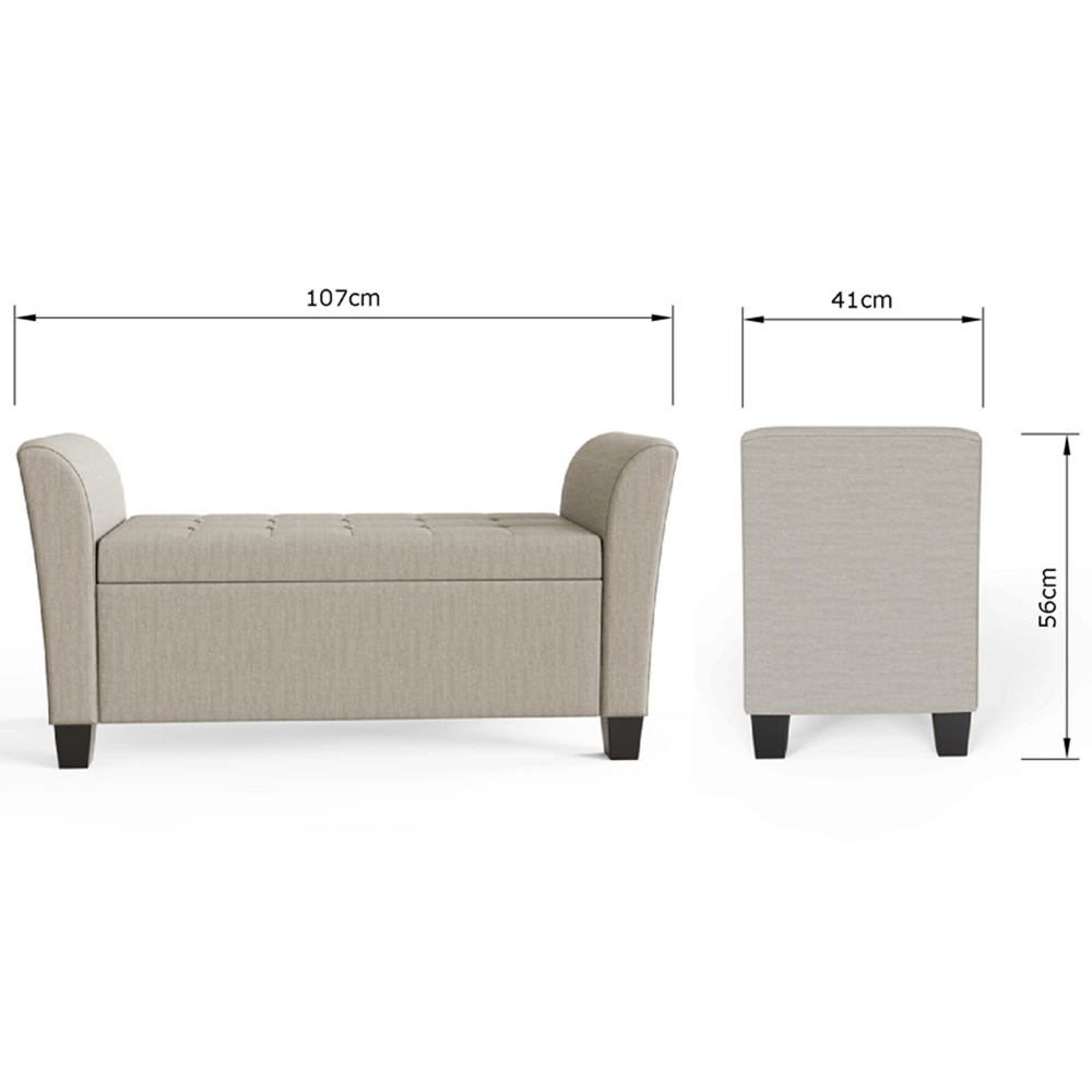 GFW Verona Natural Fabric Window Seat Image 8