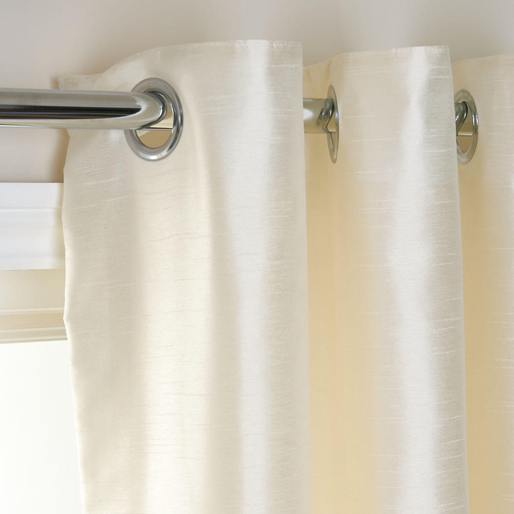 Wilko Natural Faux Silk Eyelet Curtains 167 W x 137cm D Wilko