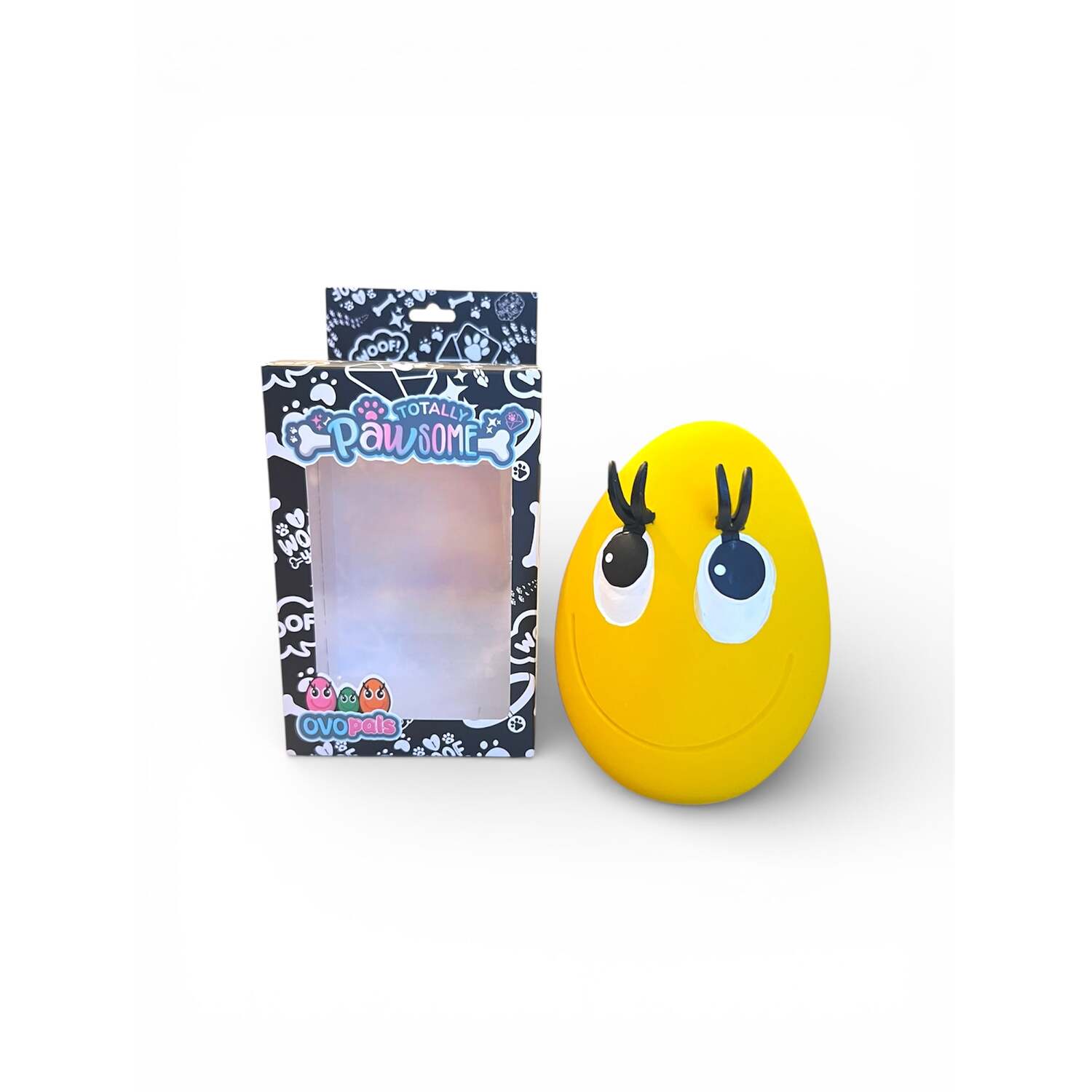 Totally Pawsome OVO XL Yellow Squeaky Egg Dog Toy Image 2