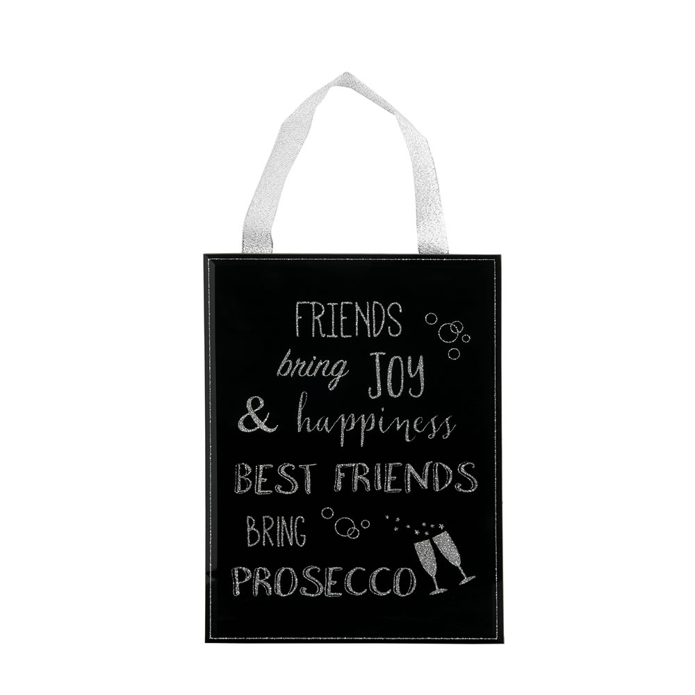 Wilko Prosecco Hanging Wall Glass Plaque Sign Image