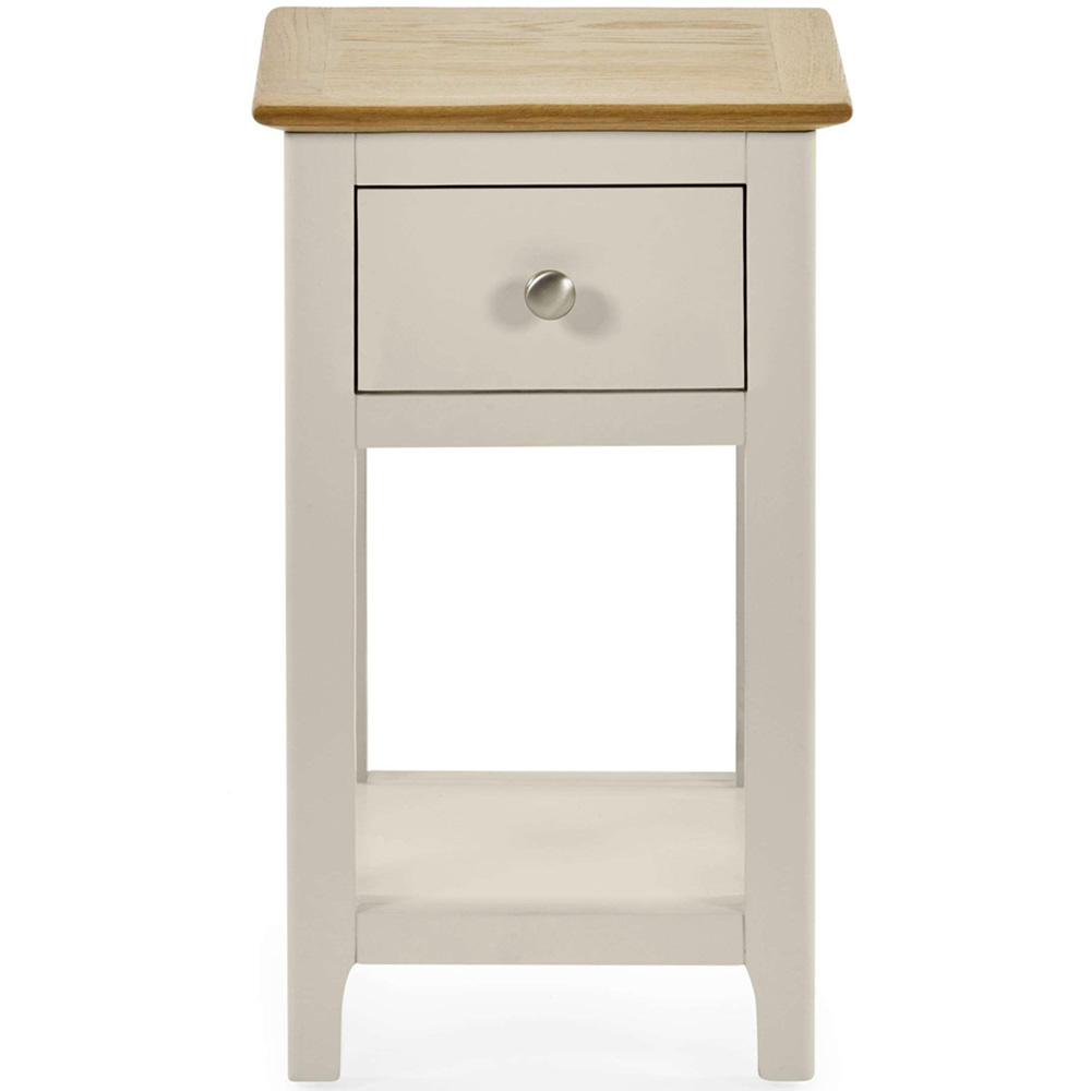 Julian Bowen Somerset Single Drawer Single Shelf Truffle Grey and Oak Compact Bedside Table Image 4