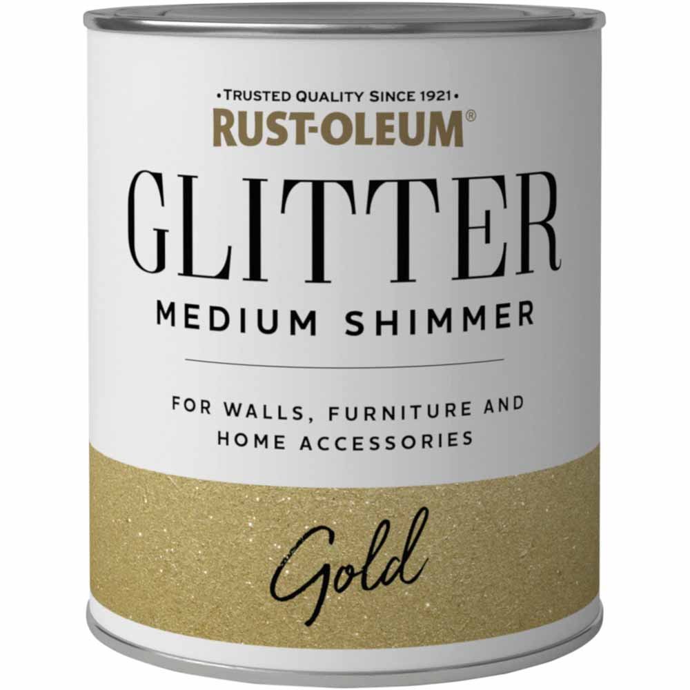 Rust-Oleum Glitter Gold Medium Shimmer Paint 750ml Image 2