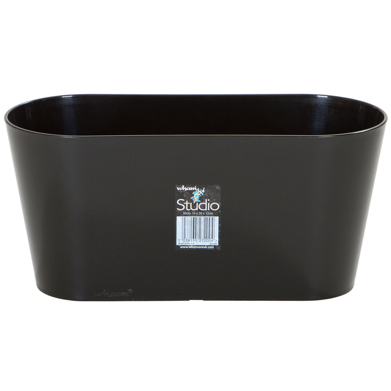 Black Oval Trough Indoor Planter Image