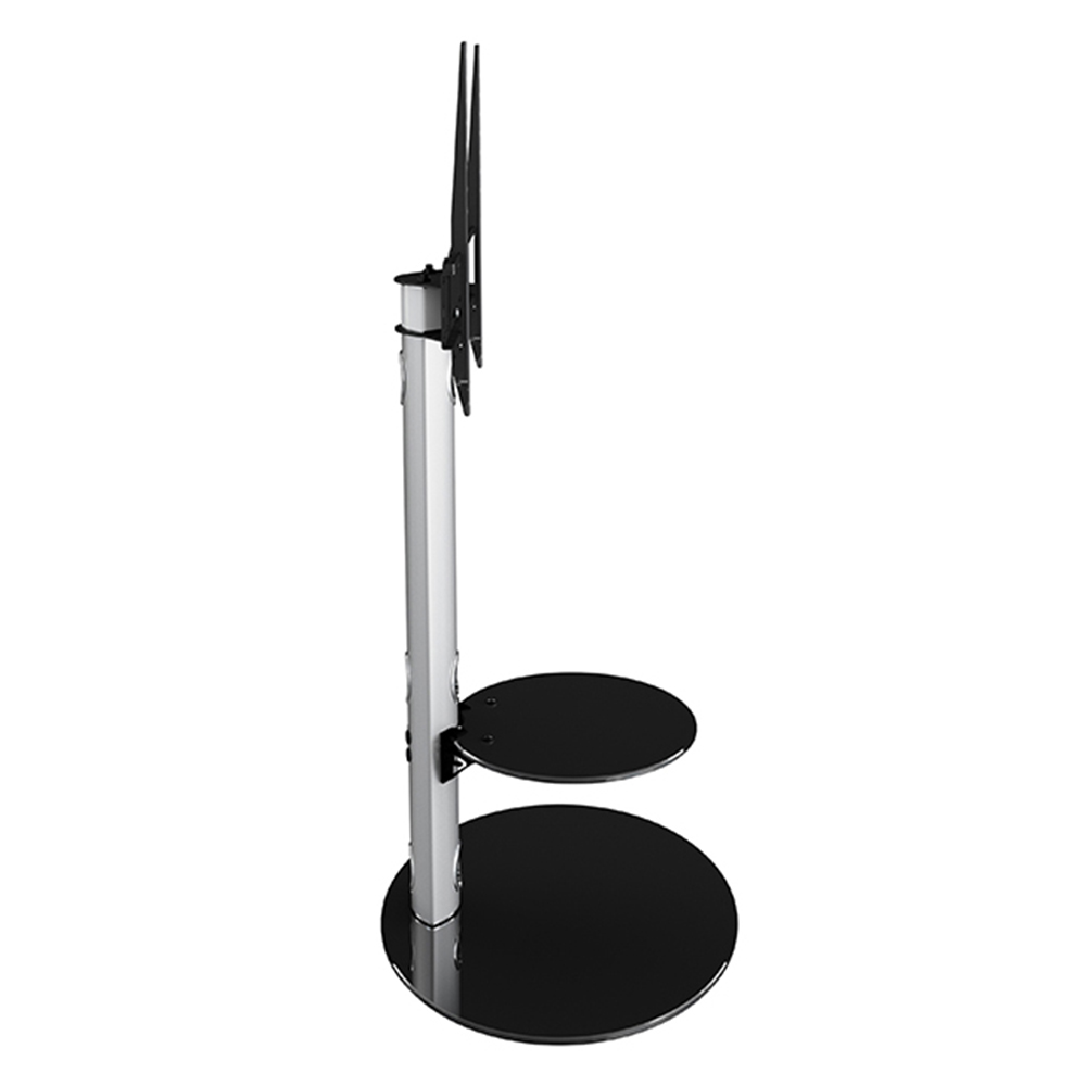 AVF Lugano Silver and Black Glass Oval Pedestal TV Unit Image 6