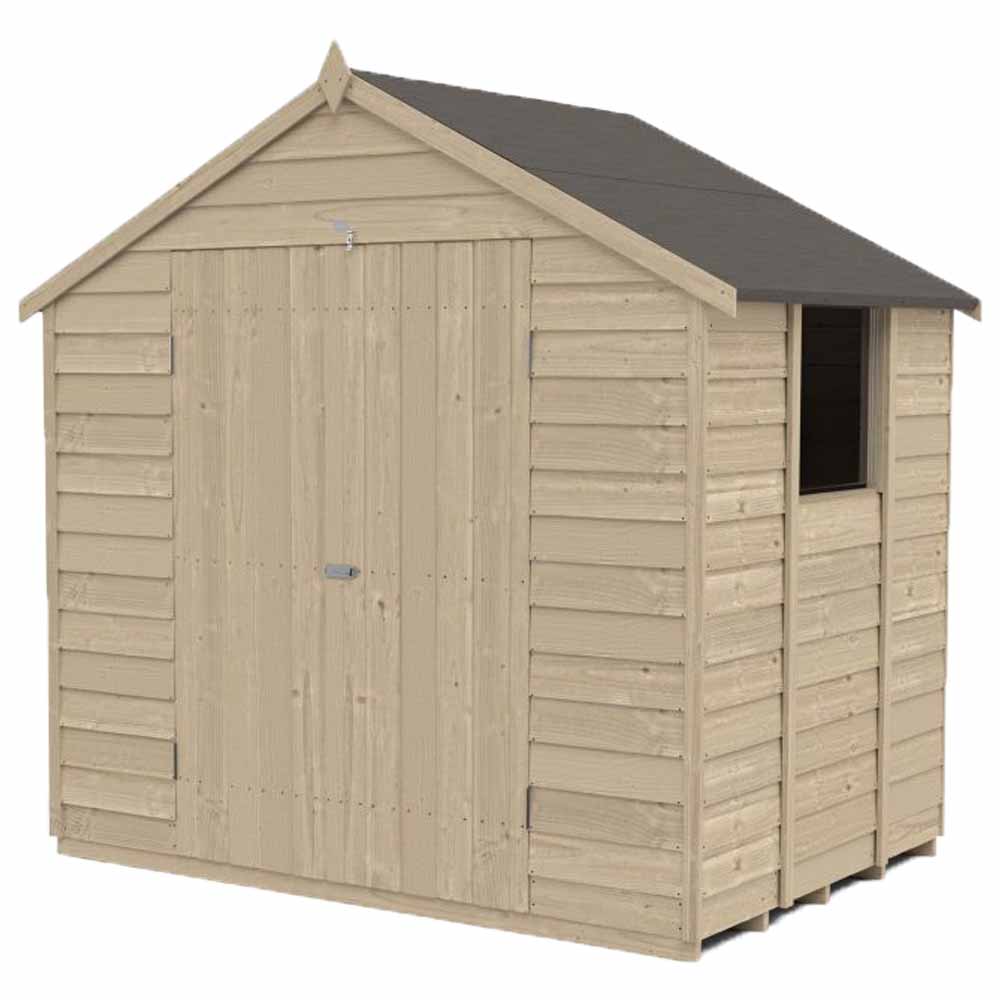 Forest Garden 7 x 5ft Double Door Overlap Pressure Treated Apex Shed Image 4