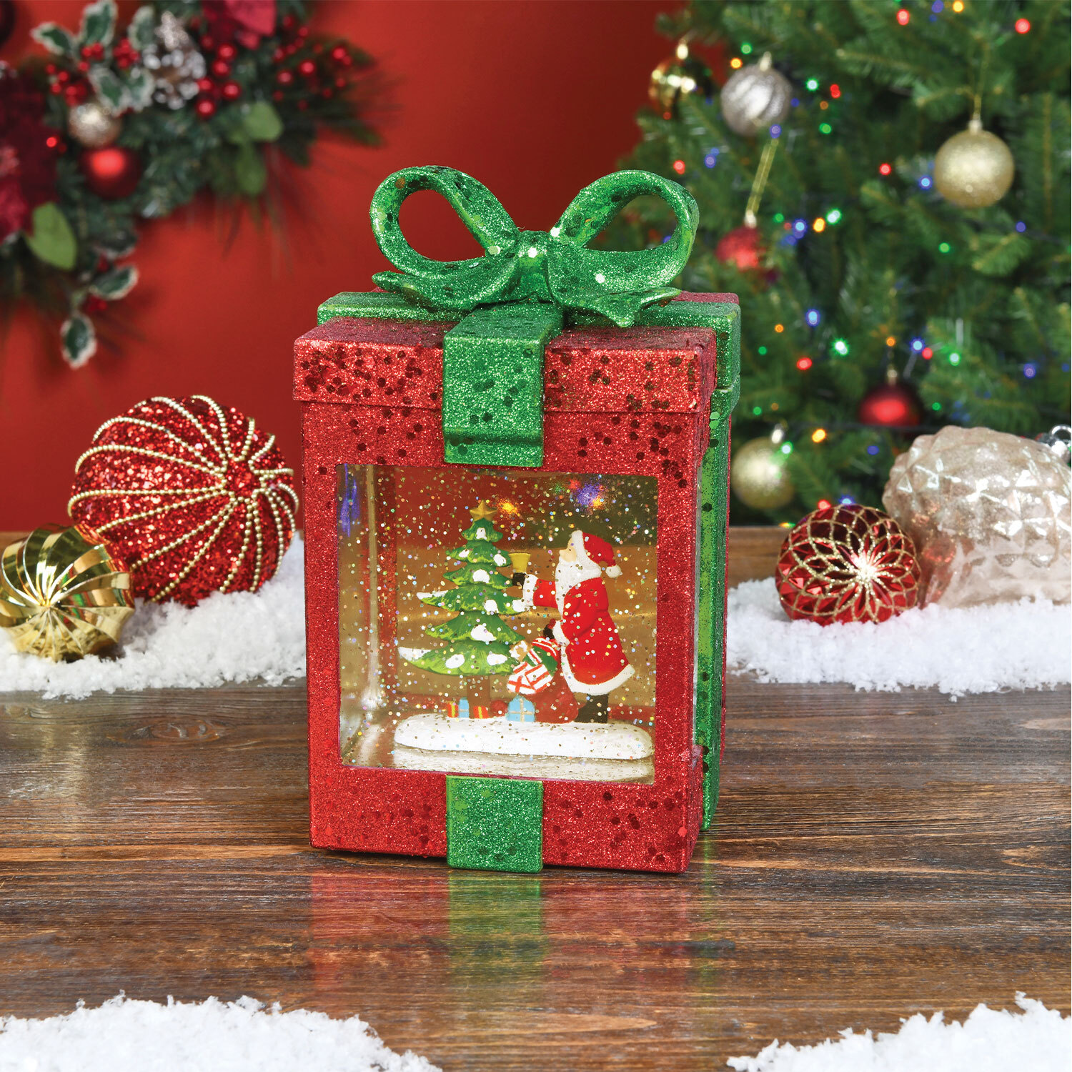 Warm White LED Acrylic Giftbox Christmas Decoration Image 2