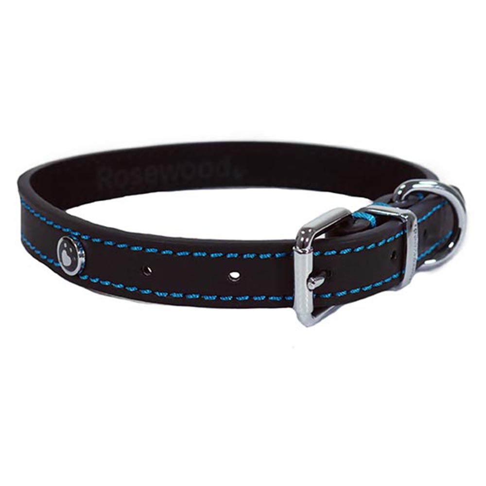 Rosewood Tan Leather Dog Collar 18-22in Image 1