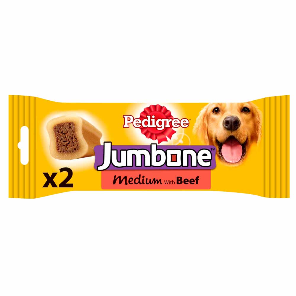 Pedigree 2 pack Jumbone Medium with Beef Dog Treats Image 1